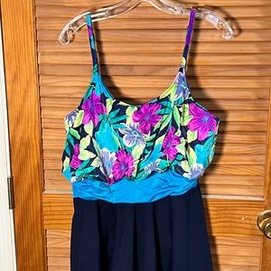 Basic Editions Women's One Piece Bathing Suit